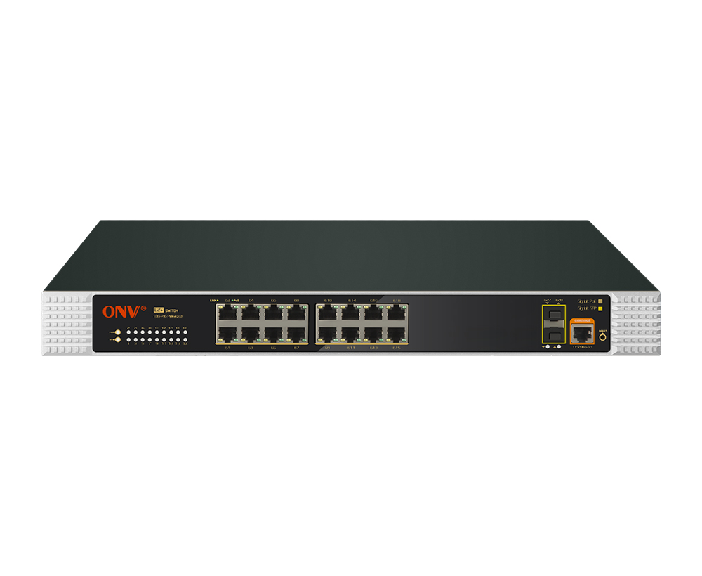 Switch PoE industrial gerenciado L2 Gigabit de 18 portas