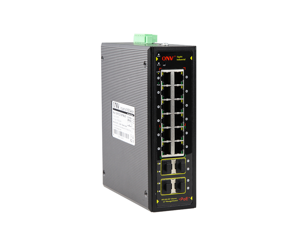 Switch PoE industrial gerenciado L2 Gigabit de 16 portas