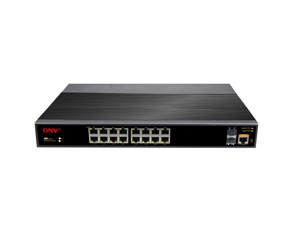 Switch Ethernet industrial gerenciado L2 Gigabit de 18 portas