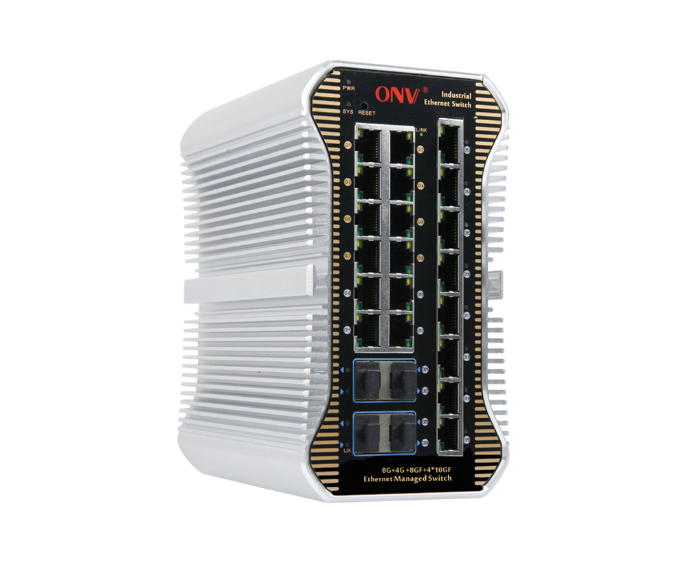 10G uplink interruptor industrial controlado L3 de 24 portas Ethernet