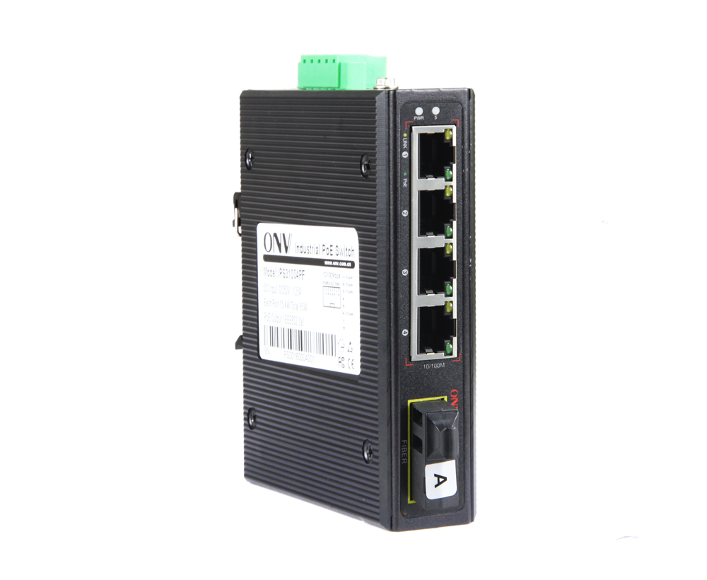 Interruptor PoE industrial de 5 portas 10/100M