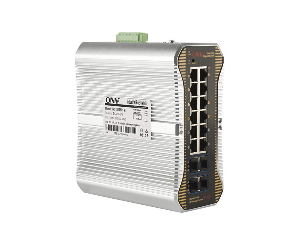 10G uplink 16 portas L3 gerenciado industrial PoE switch