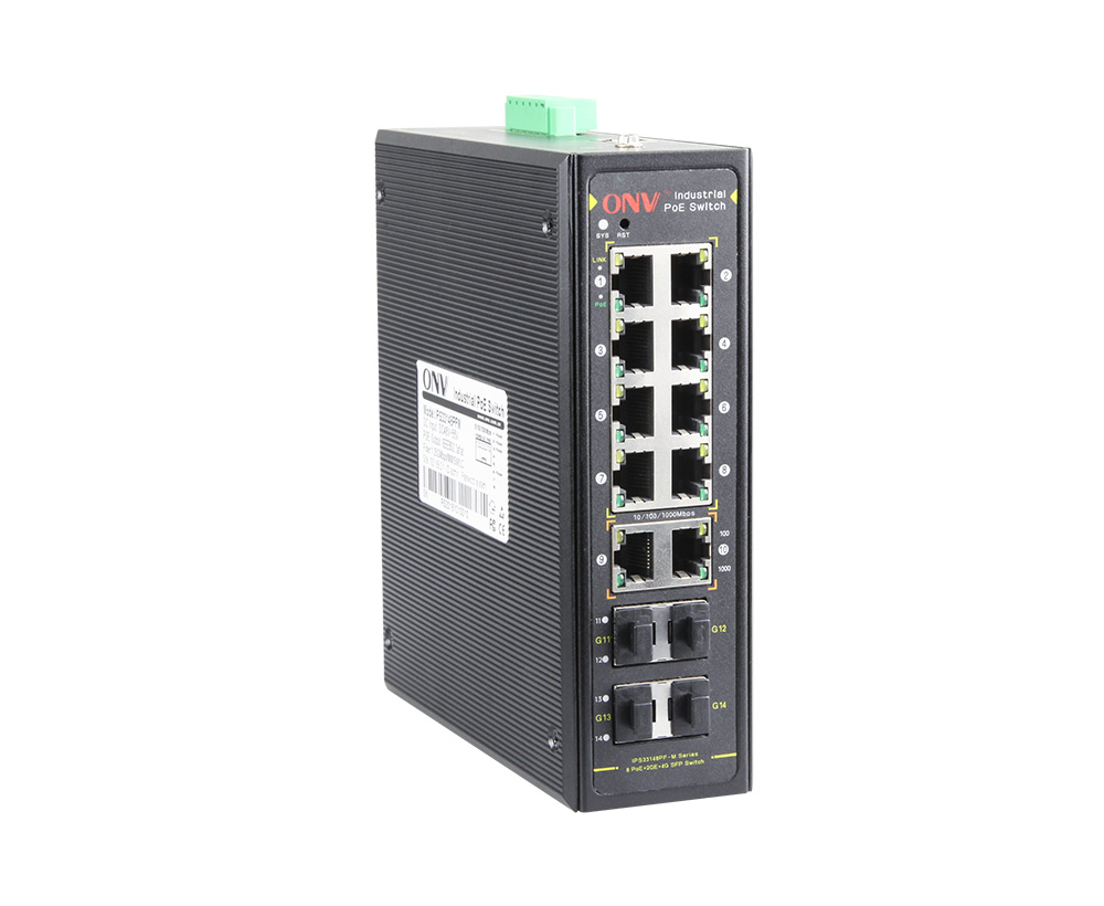 Switch PoE industrial gerenciado L2 Gigabit de 14 portas
