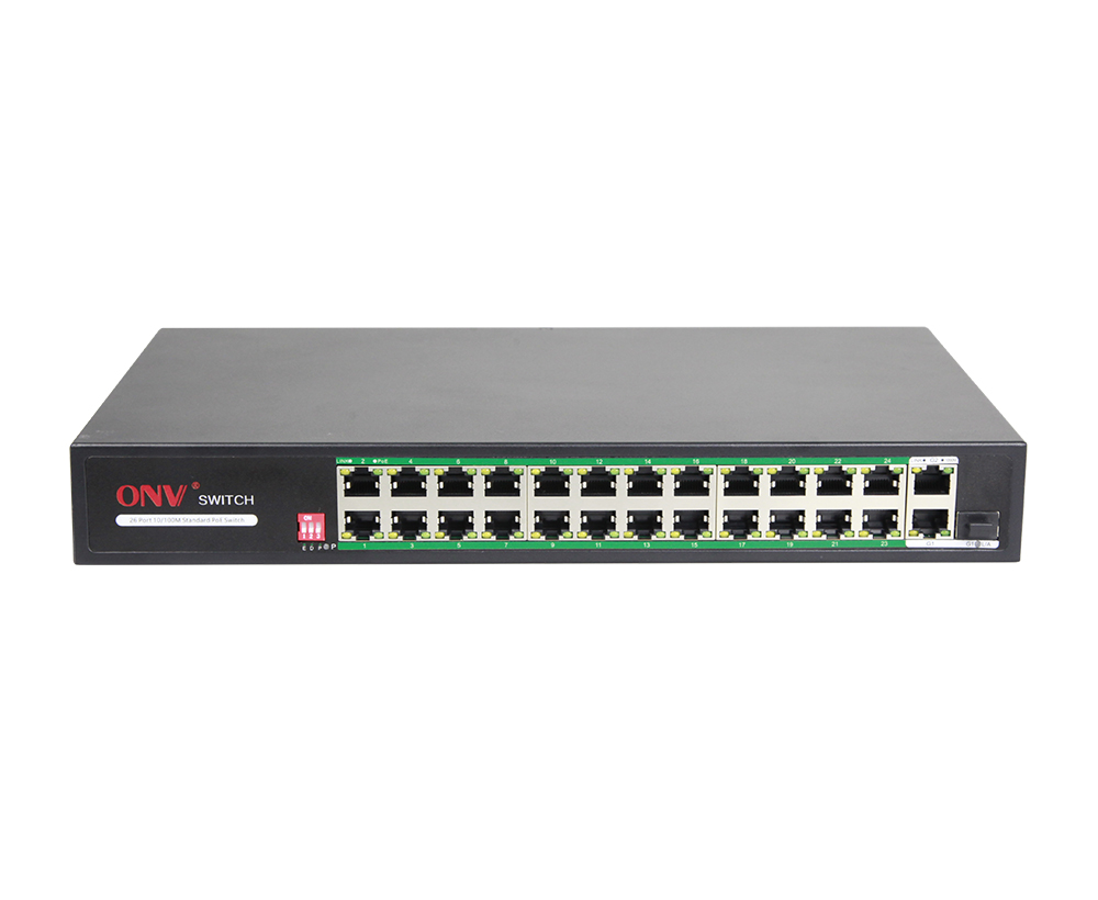 Gigabit uplink switch AI PoE de 27 portas