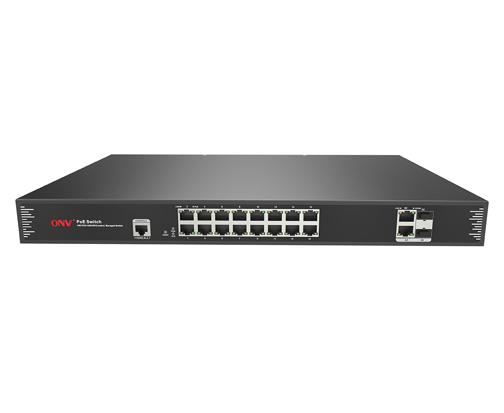 Gigabit uplink Switch PoE gerenciado L2 de 18 portas