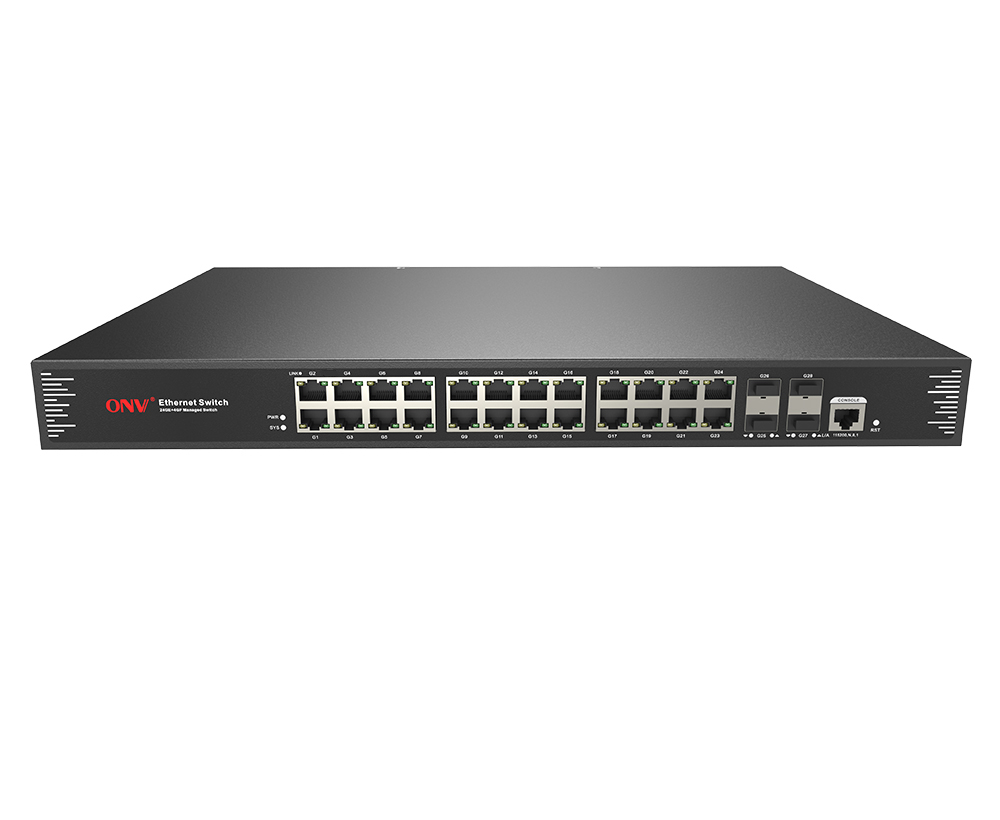 Switch Ethernet gerenciado L2 Gigabit de 28 portas