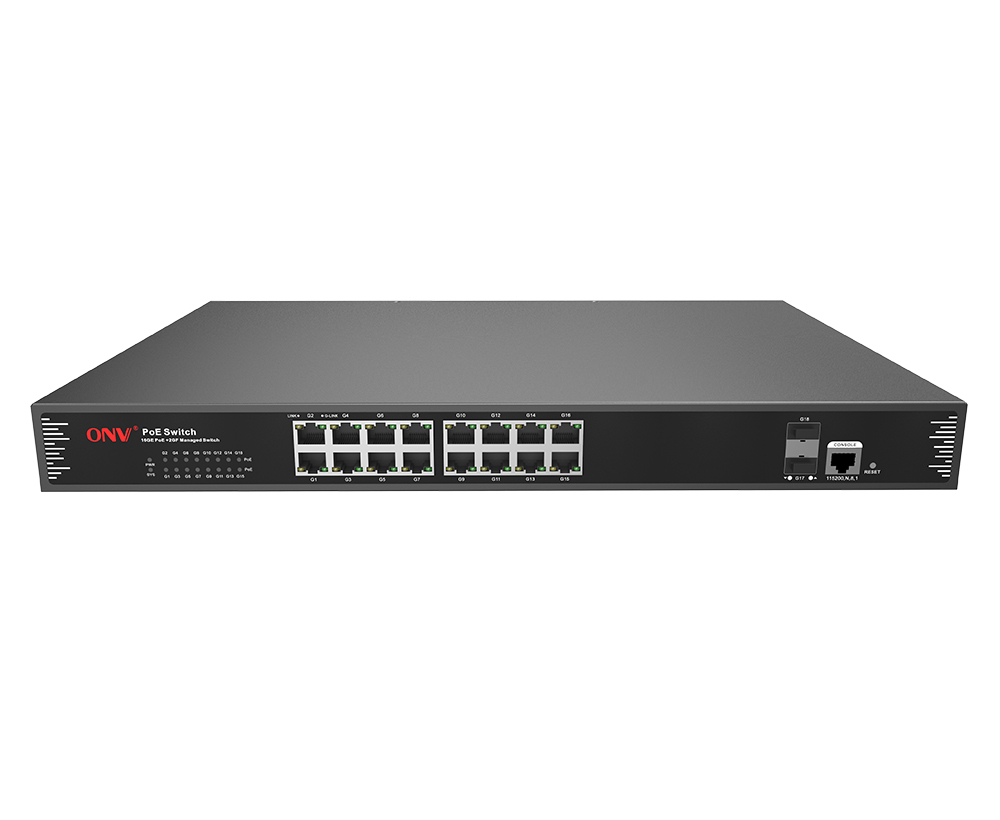 Switch PoE gerenciado L2 Gigabit de 18 portas