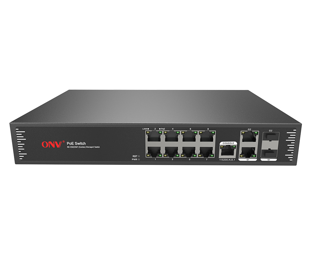 Gigabit uplink switch PoE gerenciado de 10 portas