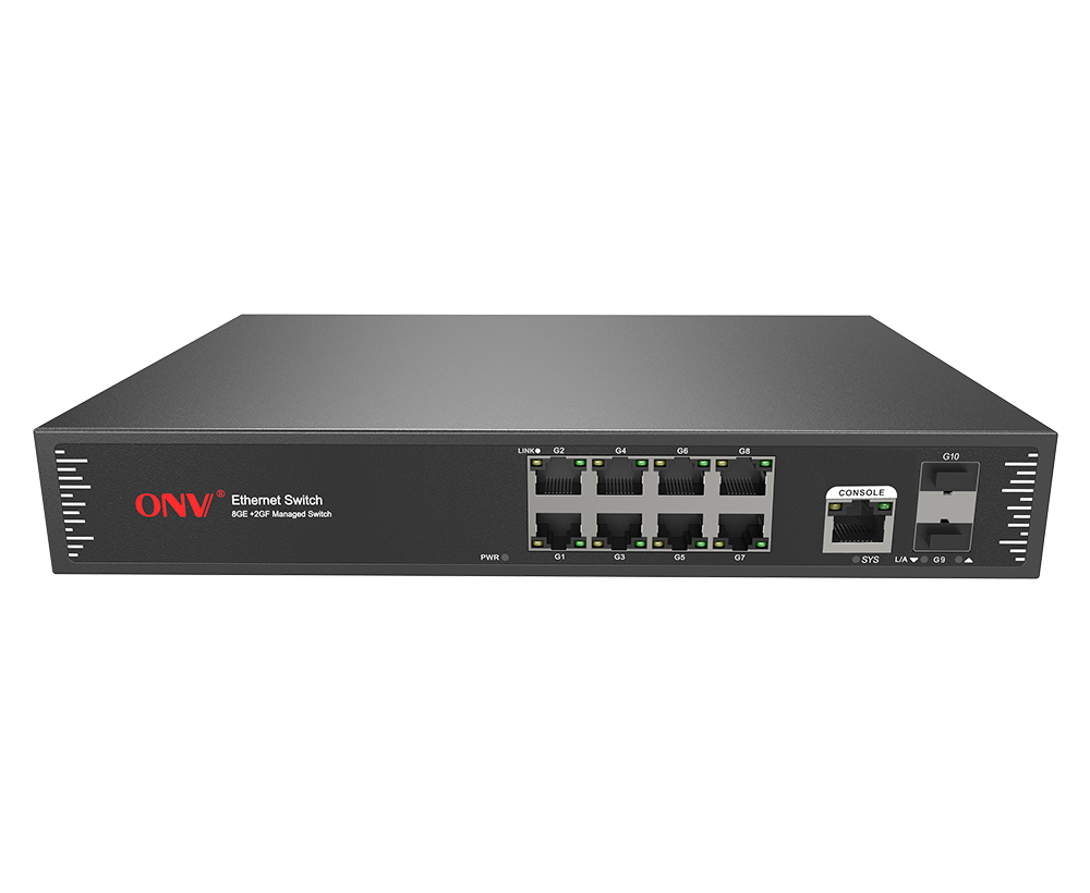 Switch Ethernet gerenciado de 10 portas Gigabit