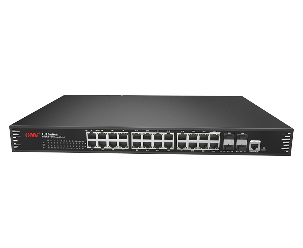 Switch PoE gerenciado L2 Gigabit de 26 portas