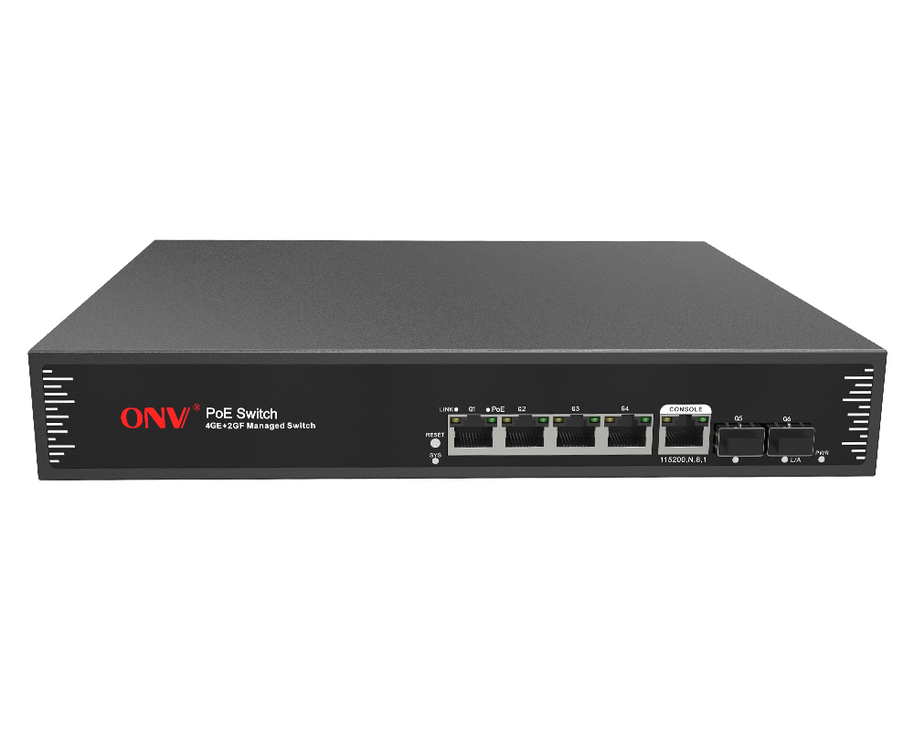 Switch PoE gerenciado L2 Gigabit de 6 portas