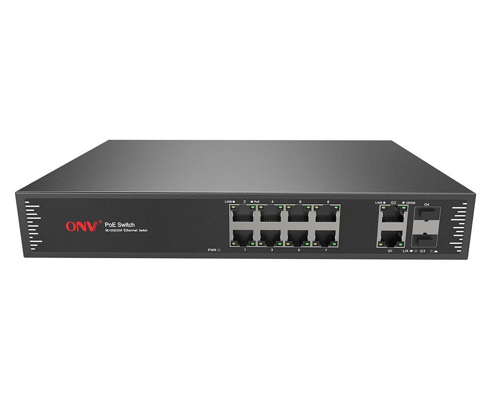 Gigabit uplink switch PoE de 12 portas