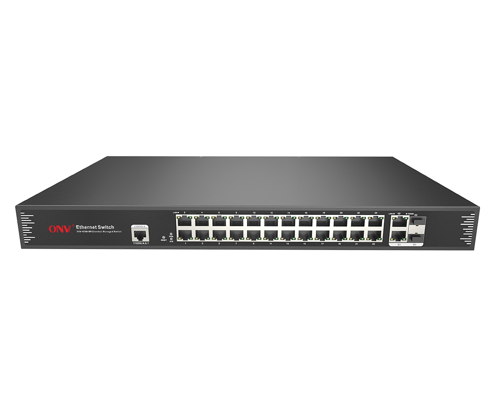 Gigabit uplink 26 portas L2 gerenciado Ethernet switch