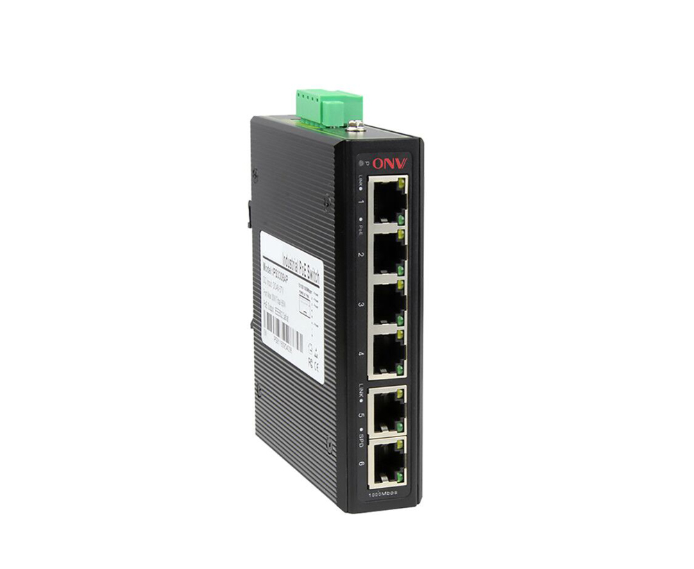 Interruptor PoE industrial de 10/100M 6 portas