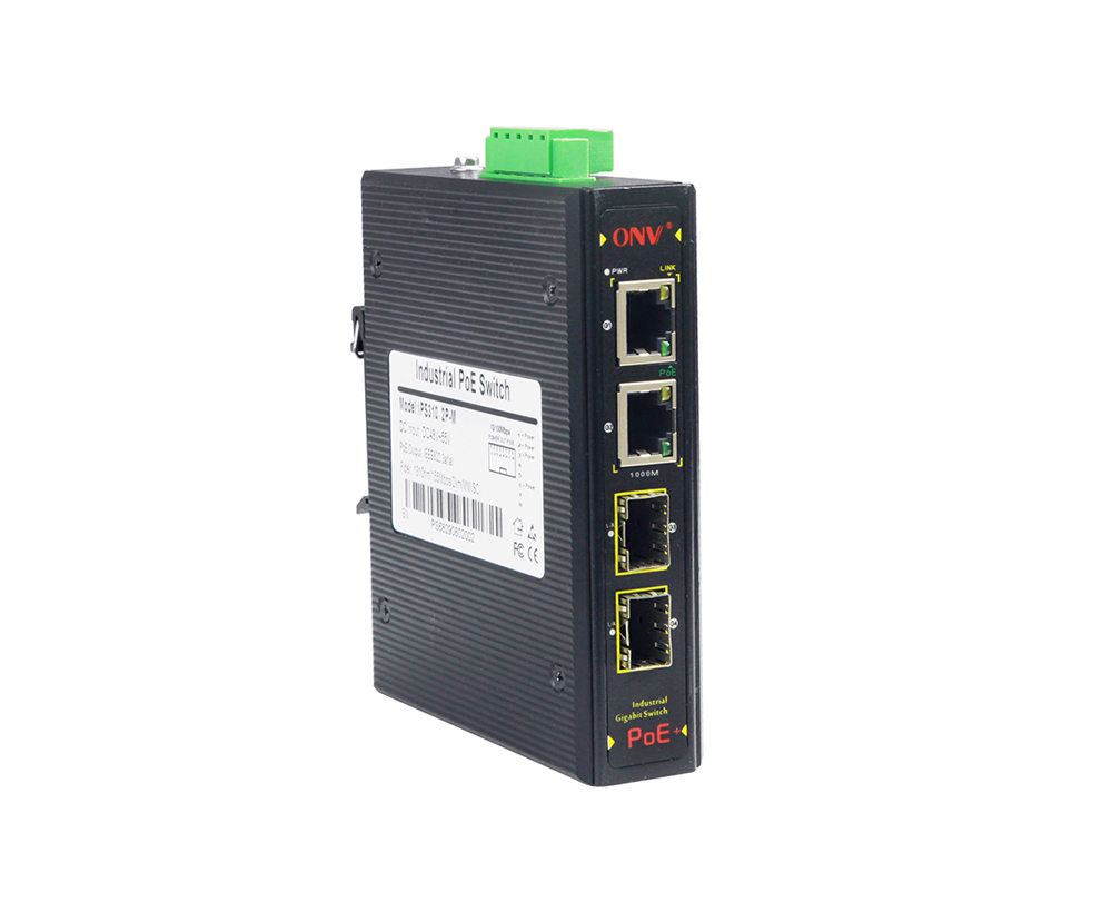 Switch PoE industrial Gigabit de 4 portas