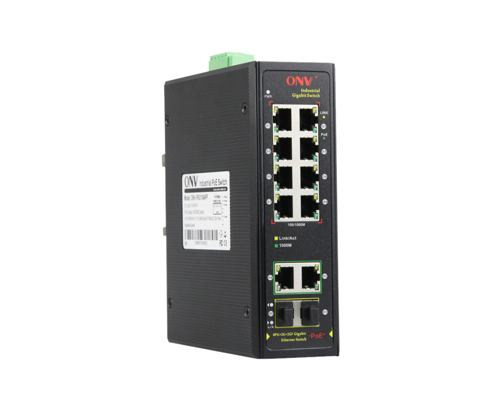 Switch PoE industrial Gigabit de 12 portas