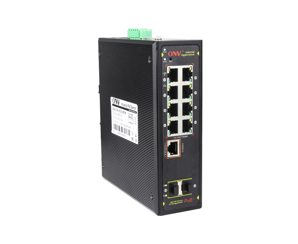 Switch PoE industrial gerenciado L2 Gigabit de 10 portas