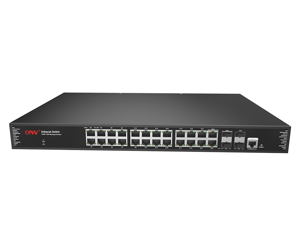 Switch Ethernet gerenciado L2 Gigabit de 26 portas