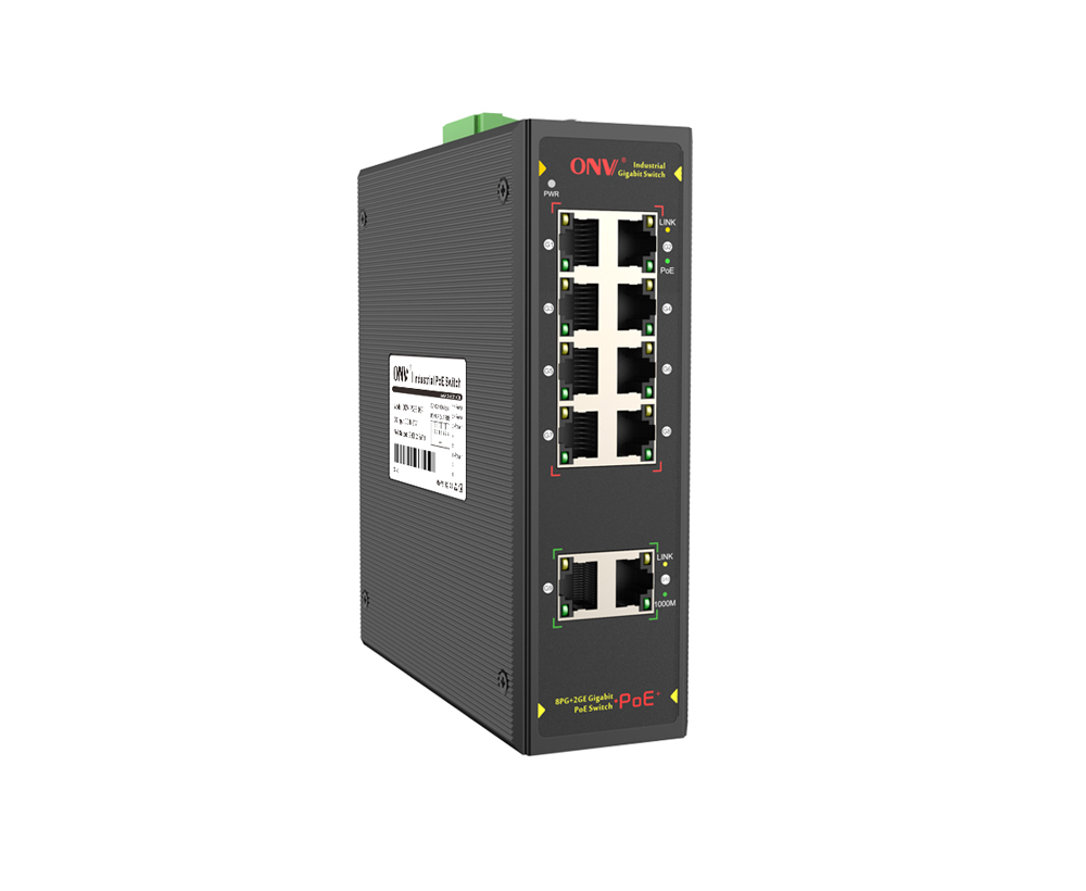 Switch PoE industrial Gigabit de 10 portas