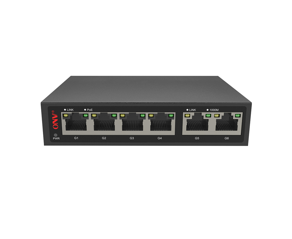 Switch PoE Gigabit de 6 portas bt