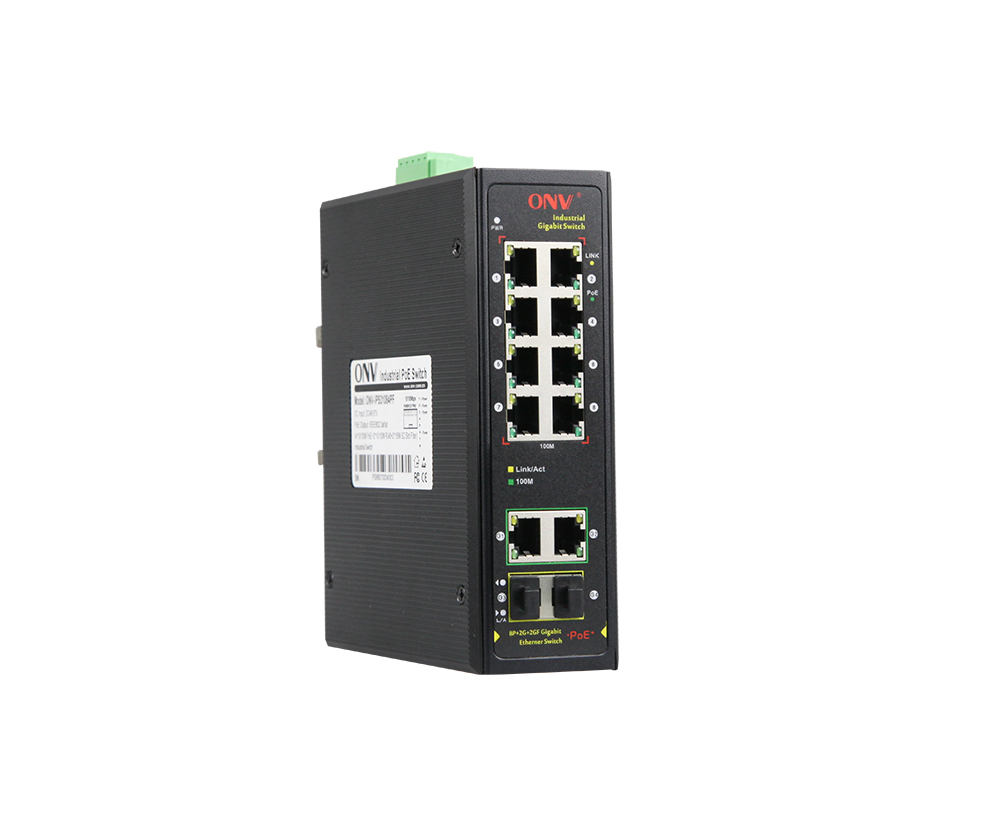 Interruptor PoE industrial 10/100M de 12 portas