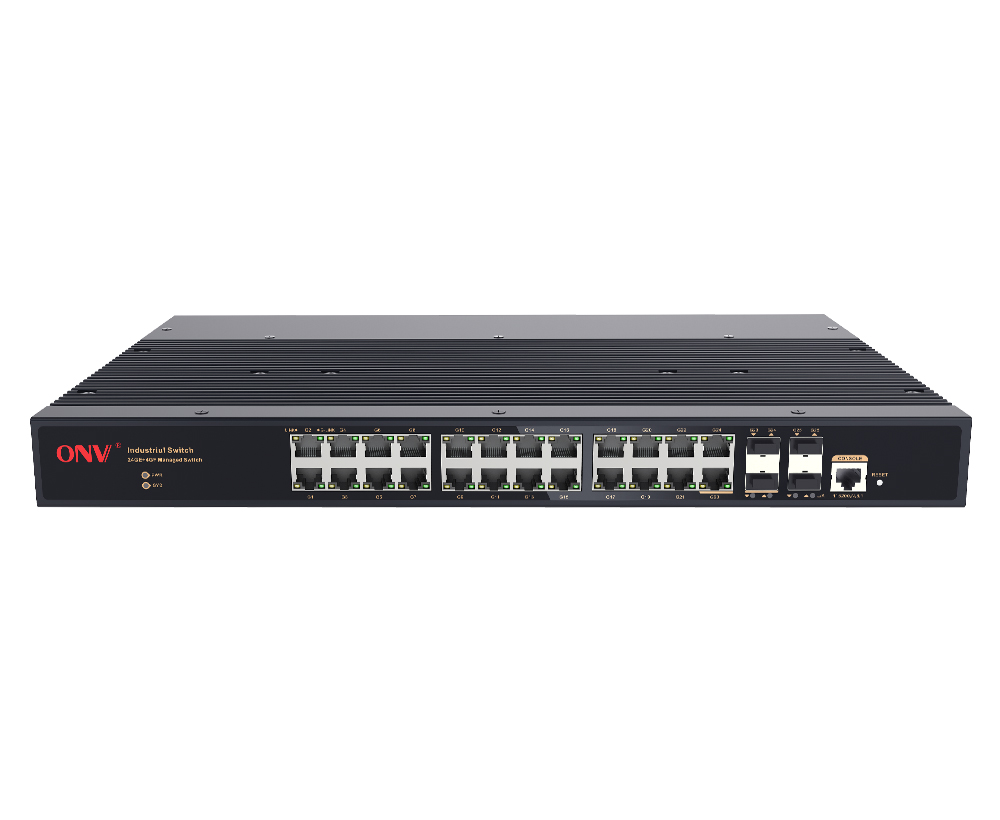 Switch Ethernet industrial gerenciado L2 Gigabit de 26 portas