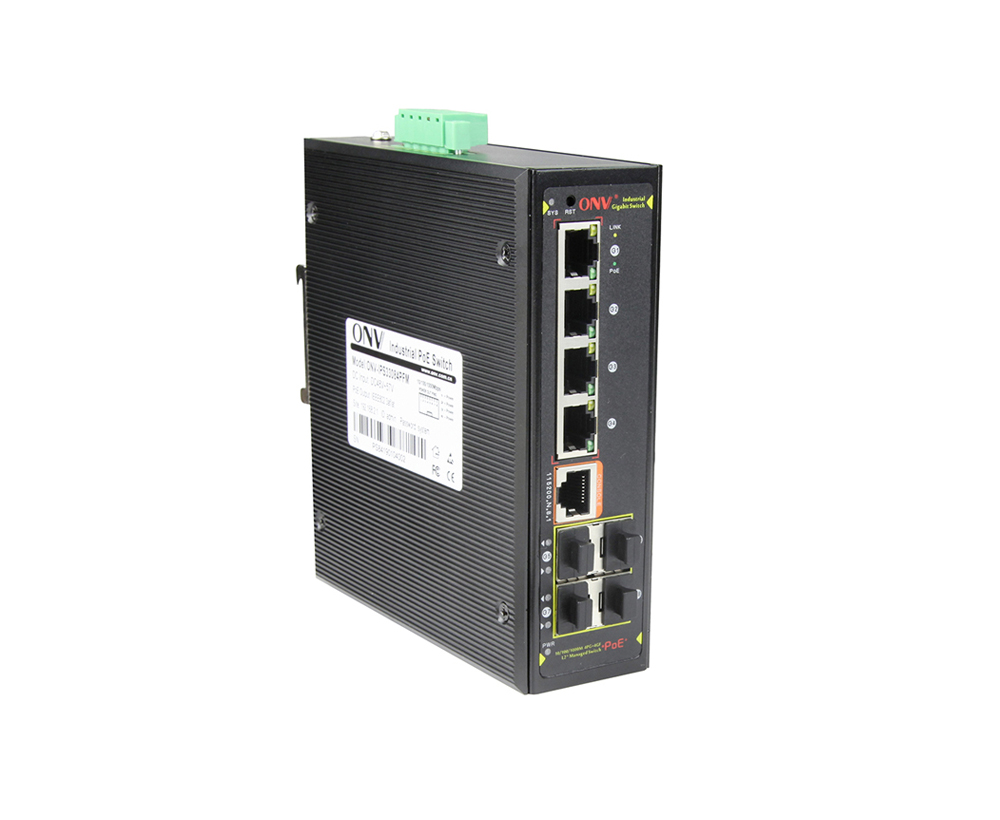 Switch PoE industrial gerenciado L2 Gigabit de 8 portas
