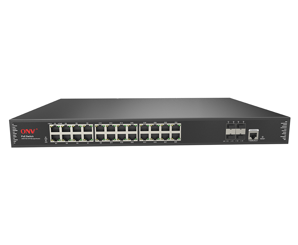 10G uplink Switch PoE gerenciado L3 de 28 portas