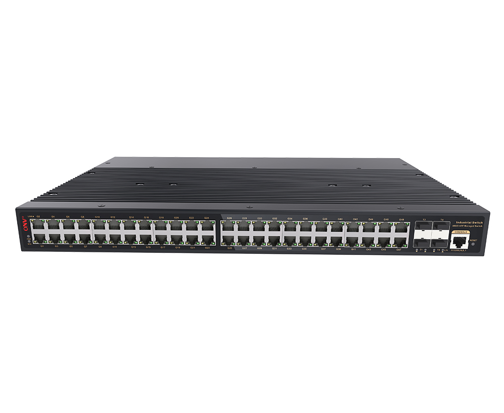 10G uplink interruptor industrial controlado L3 de 52 portas Ethernet