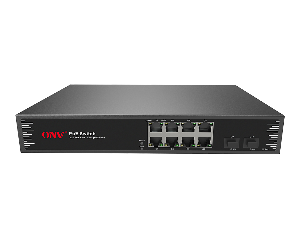 Switch PoE gerenciado fácil de 10 portas Gigabit