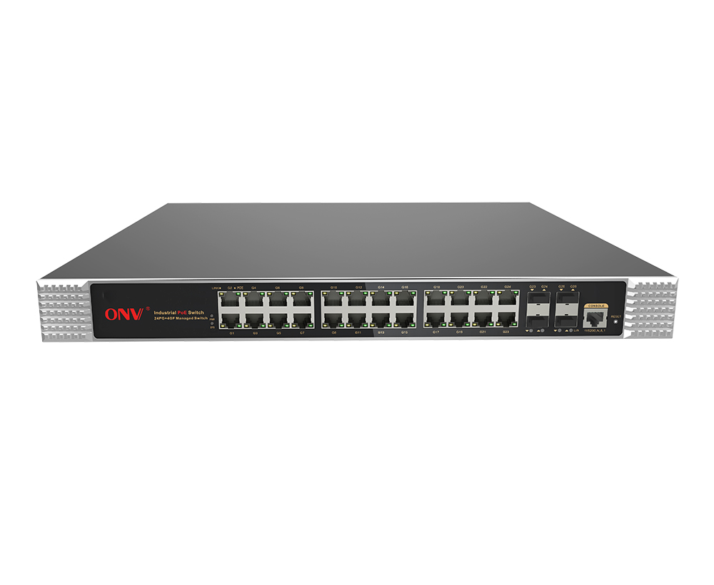 Switch PoE industrial gerenciado L2 Gigabit de 28 portas