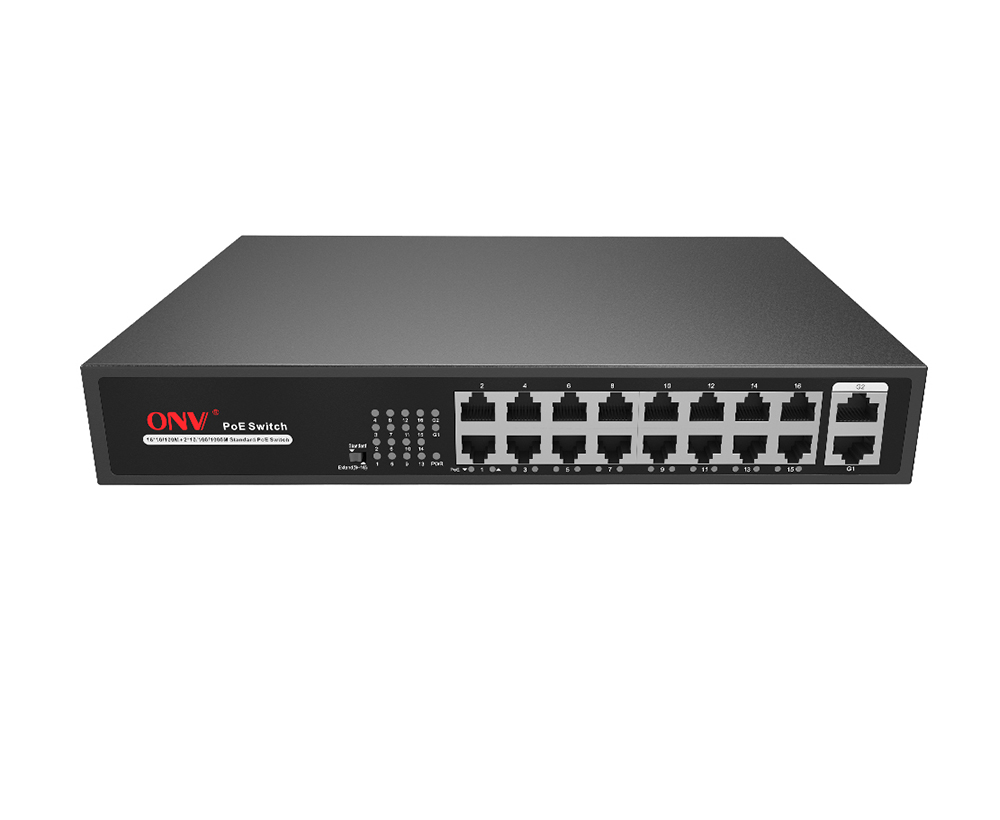 10M/250 metros de transmissão gigabit uplink 18 portas PoE switch