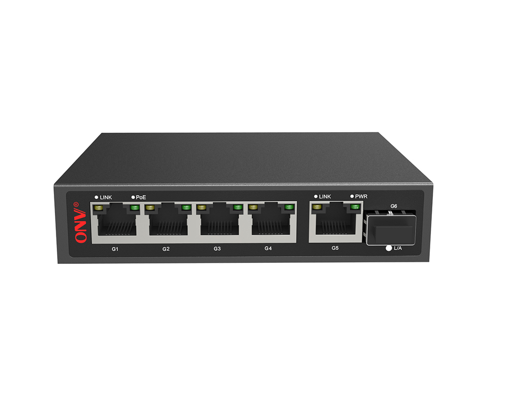 Switch PoE Gigabit de 6 portas bt