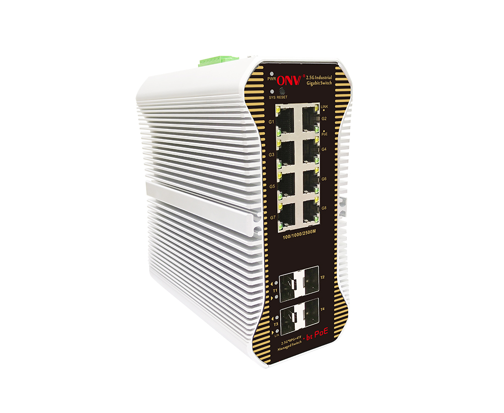 Interruptor industrial bt PoE gerenciado L2 2.5G de 12 portas