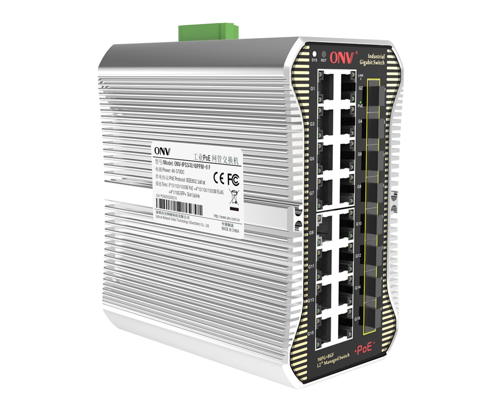 Switch PoE industrial gerenciado L2 Gigabit de 24 portas