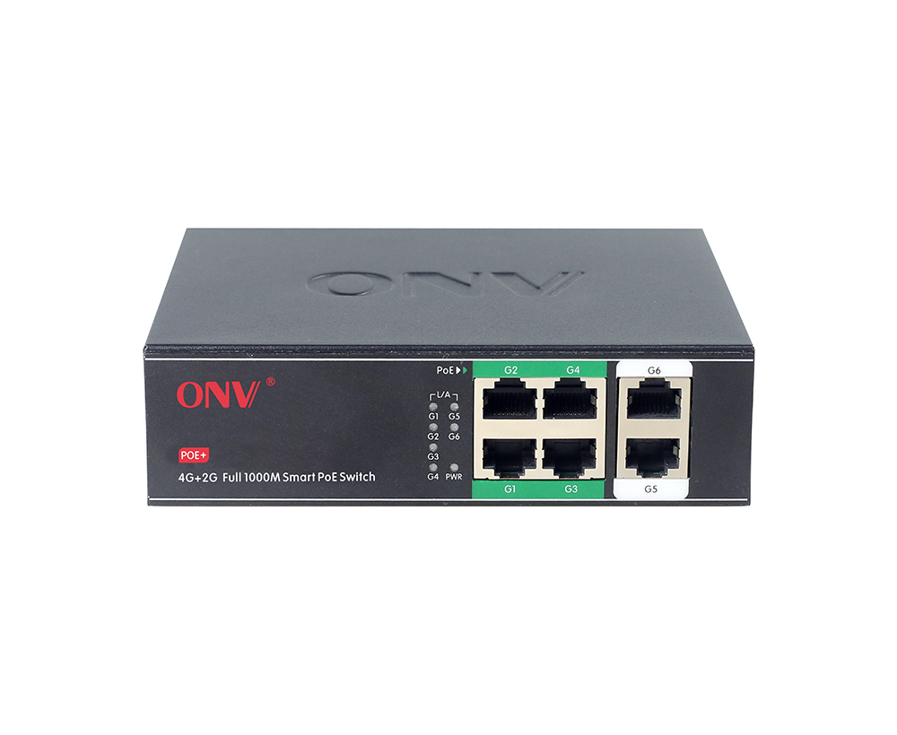 Switch PoE Gigabit de 6 portas