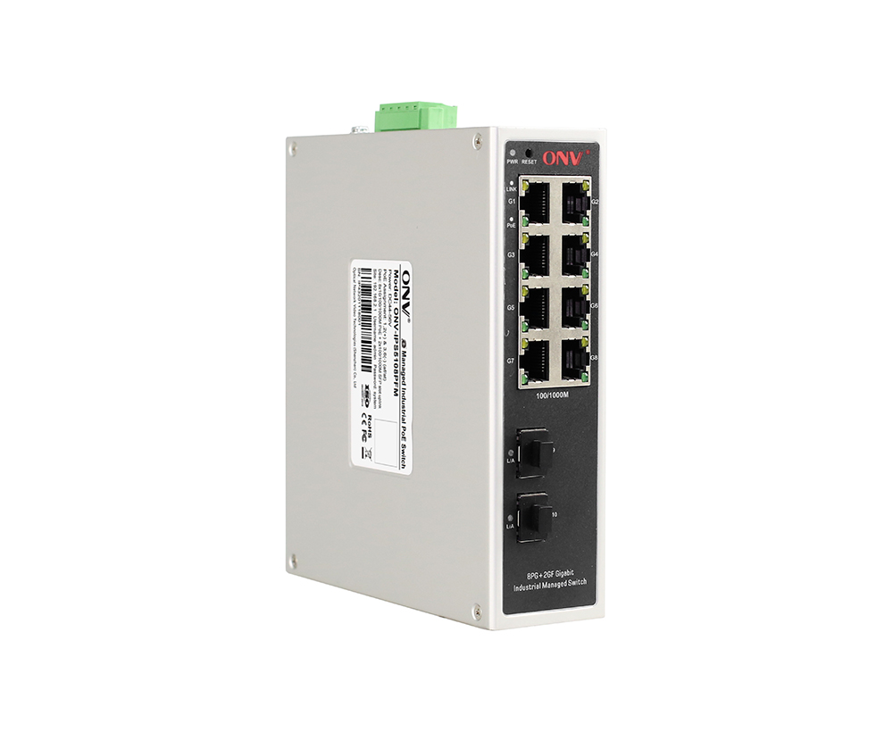 Switch PoE industrial gerenciado fácil de 10 portas Gigabit