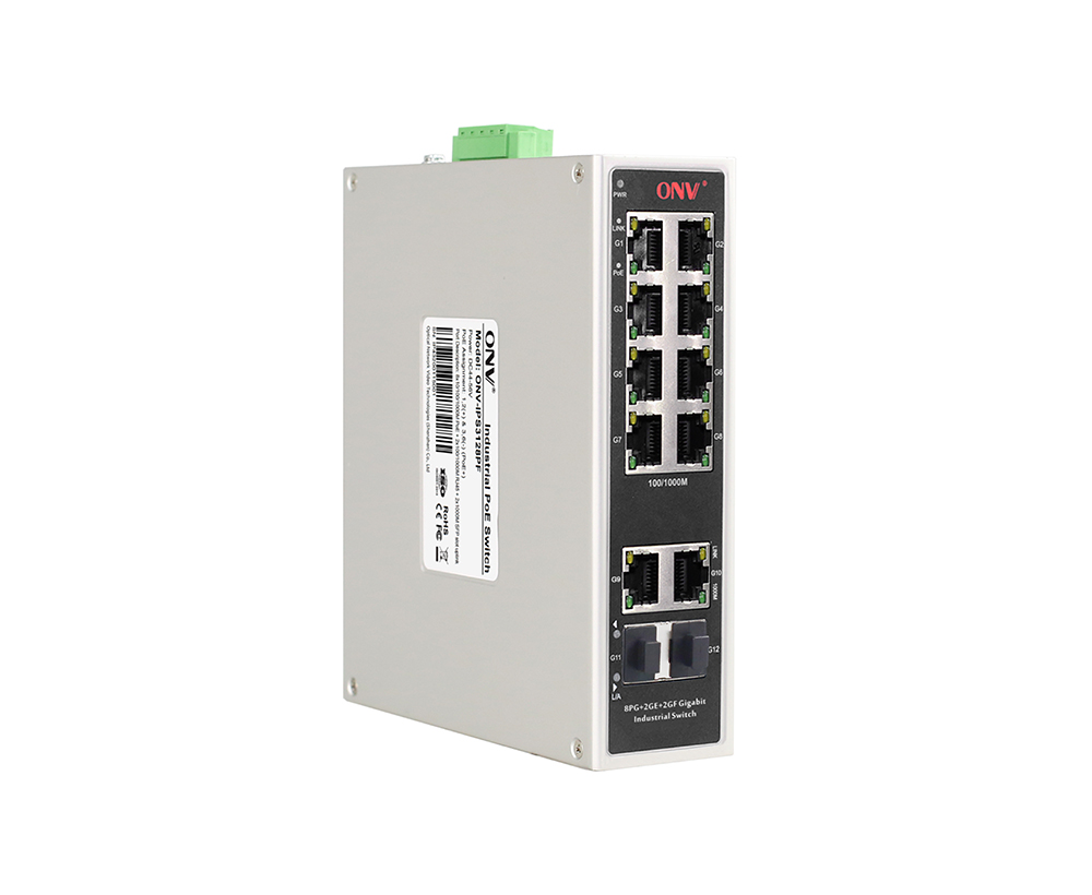 Switch PoE industrial Gigabit de 12 portas