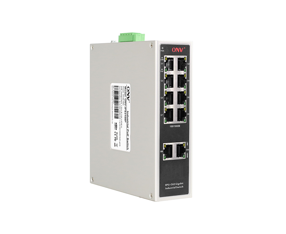 Switch PoE industrial Gigabit de 10 portas