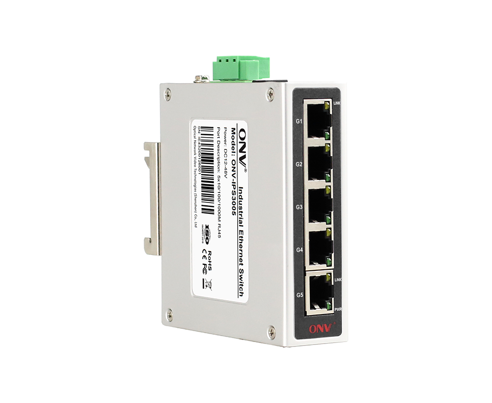 Switch Ethernet industrial Gigabit de 5 portas