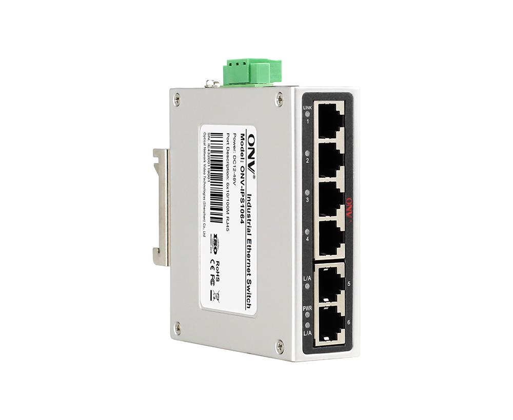 Interruptor Ethernet industrial de 10/100M 6 portas