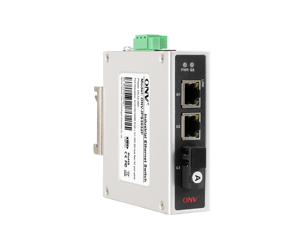 Switch Ethernet industrial Gigabit de 3 portas