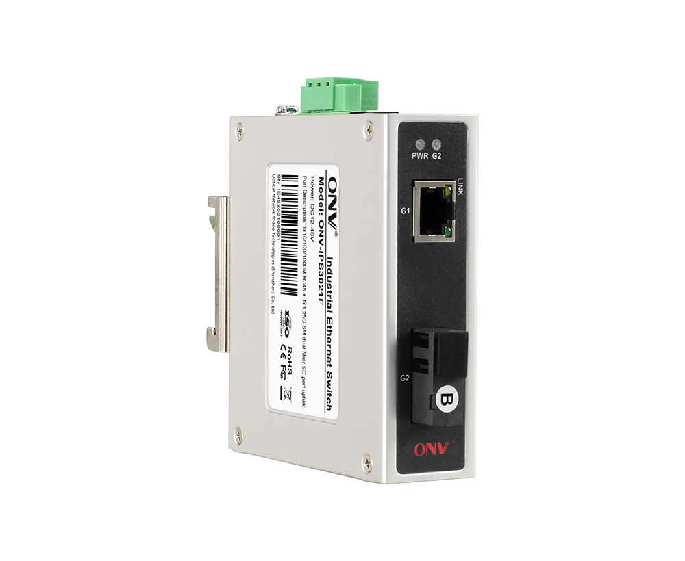 Switch Ethernet industrial Gigabit de 2 portas