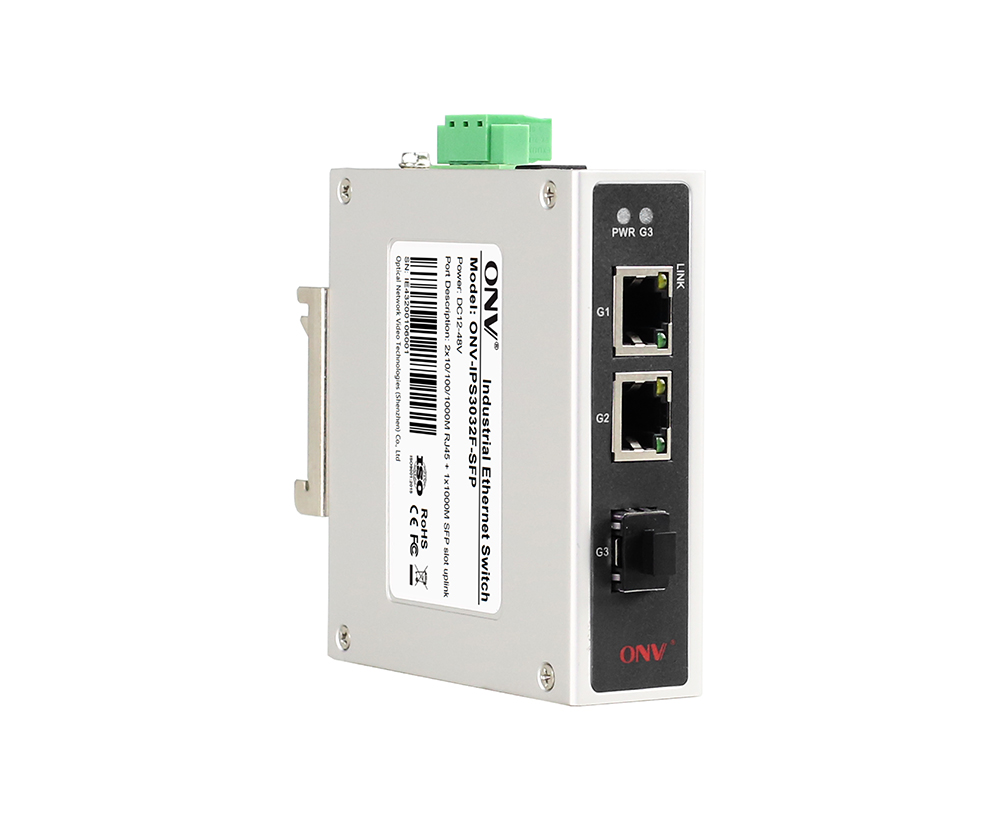 Switch Ethernet industrial Gigabit de 3 portas