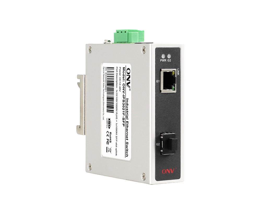 Switch Ethernet industrial Gigabit de 2 portas