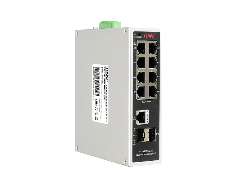 Switch Ethernet industrial gerenciado de 10 portas Gigabit