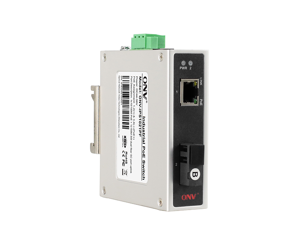 Interruptor PoE industrial de 2 portas 10/100M