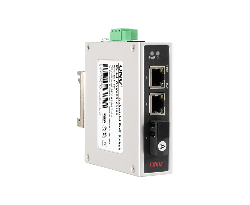 Interruptor PoE industrial de 10/100M 3 portas