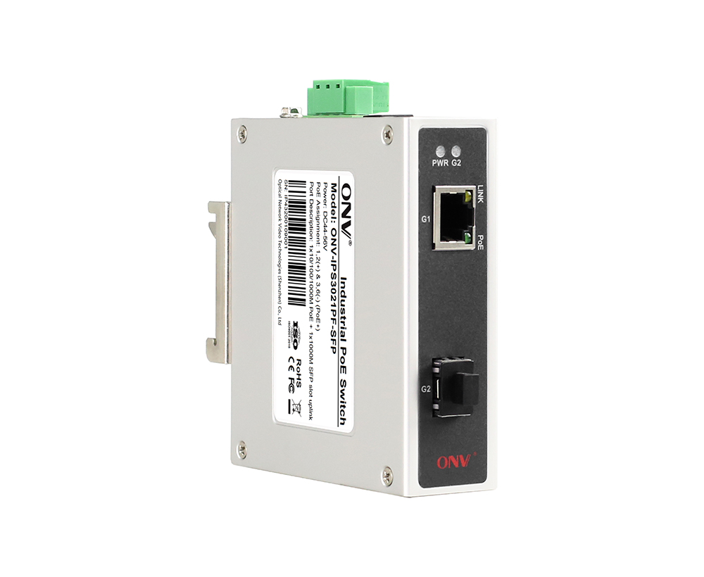 Switch PoE industrial Gigabit de 2 portas