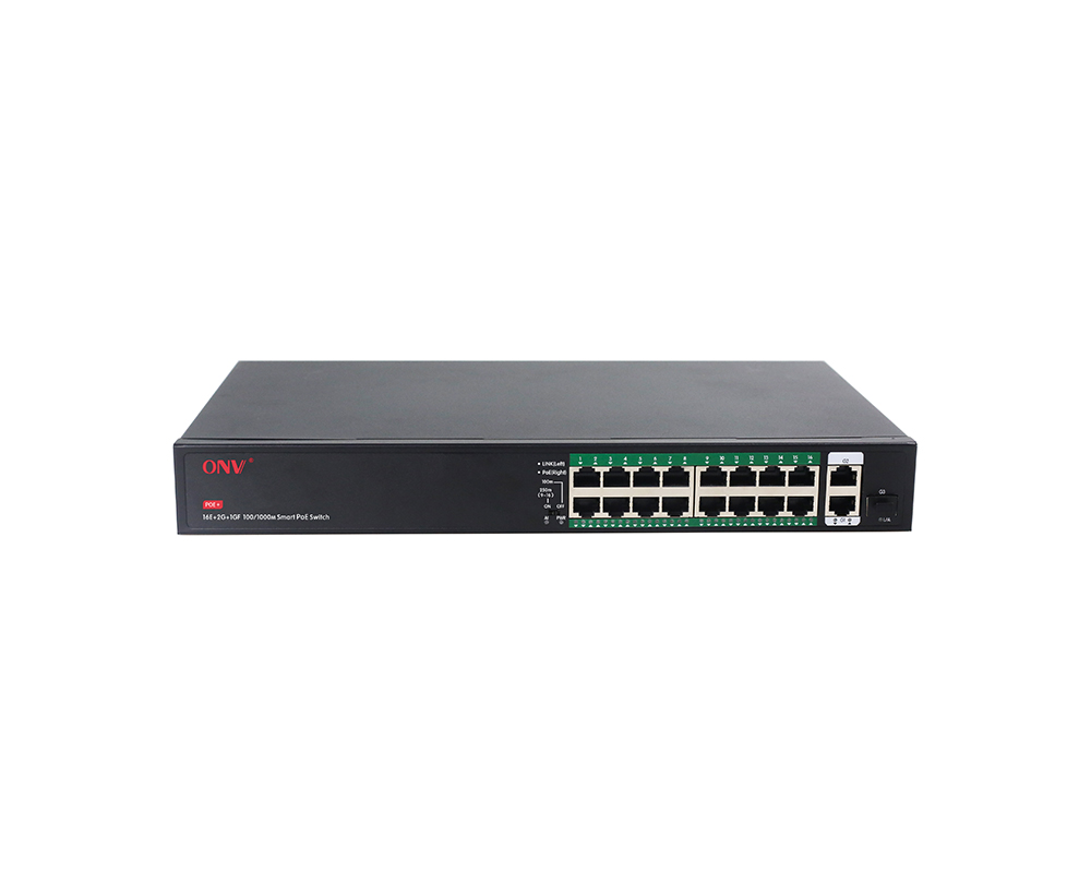 Switch PoE de 19 portas uplink Gigabit
